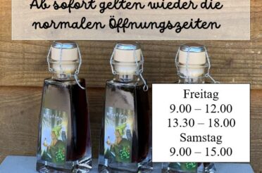 *AB SOFORT* gelten wieder die normalen Öffnungszeiten: Freitag 9.00-1200 / 13.30-18.00 + Samstag 9.00-15.00