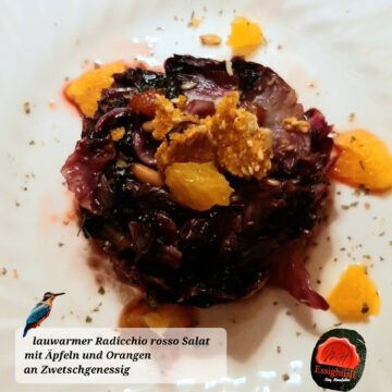 Von unserer Mitarbeiterin Catherine kreiert: lauwarmer Radicchio rosso Salat –>weiterlesen